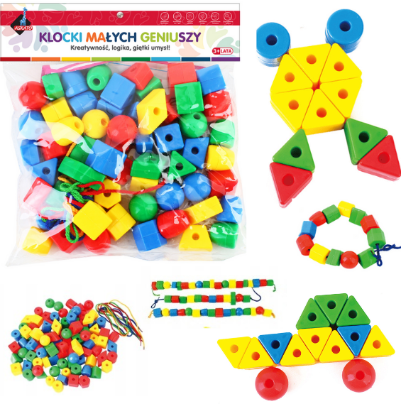 Askato Little Genius Blocks – dideli karoliukai