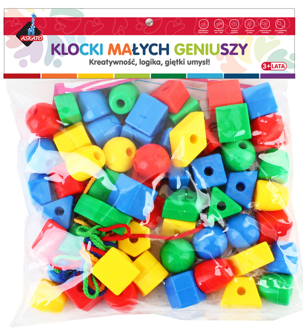 Askato Little Genius Blocks – dideli karoliukai