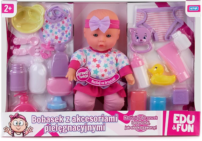 121692 ARTYK EDU&FUN lėlė su priežiūros reikmenimis 32 cm