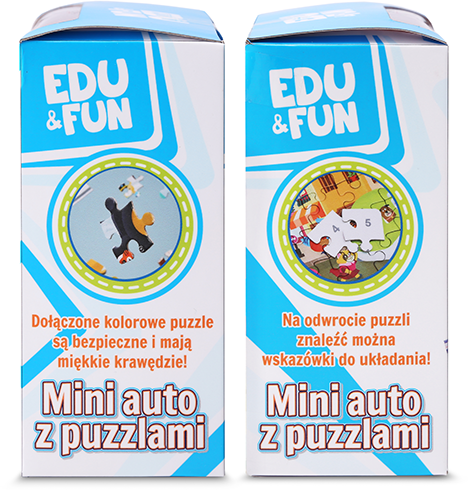 ARTYK MINI AUTKO šiukšliavežis su pavara Dėlionė 20 el TOY 2in1 EDU&FUN automobilis