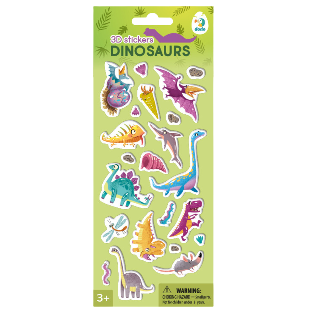 Dodo 3D lipdukai vaikams Dinozaurai (22 vnt.)