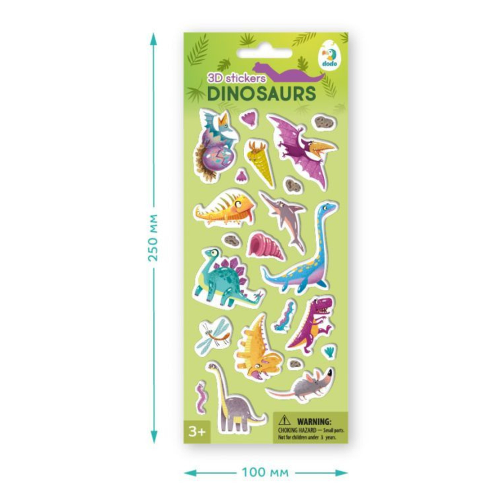 Dodo 3D lipdukai vaikams Dinozaurai (22 vnt.)
