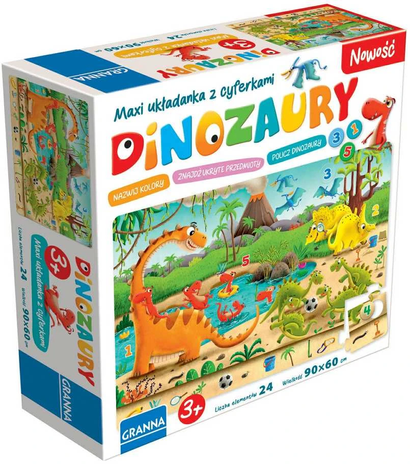 Granna Dėlionė Dinozaurai vaikams, 24 dalys, 3+, spalvota