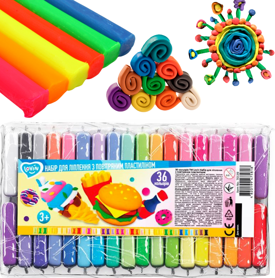 Bez Marki Lengvo putų plastilino rinkinys 36 spalvų - Lovin