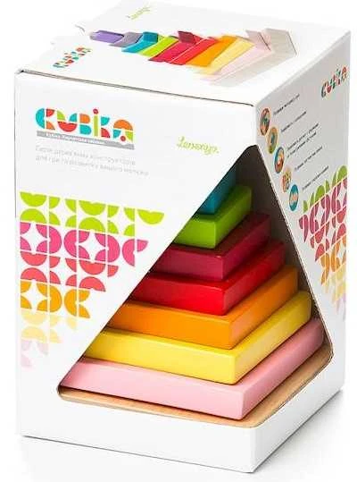 Cubika medinių kaladėlių rinkinys "Piramidė"
