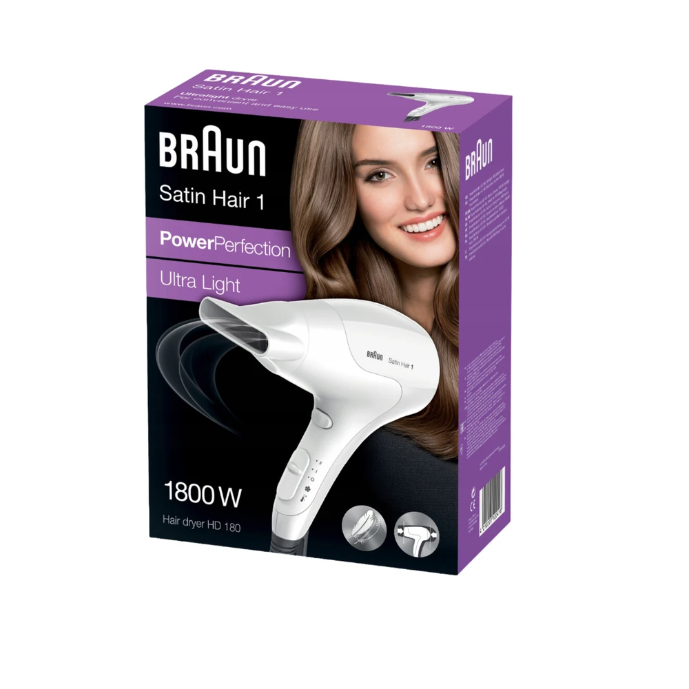 Plaukų Džiovintuvas - Braun HD180 1800 W Baltas