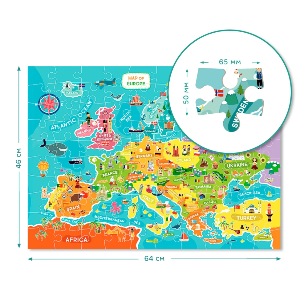 DODO dėlionė Europos žemėlapis, 100d., 300124