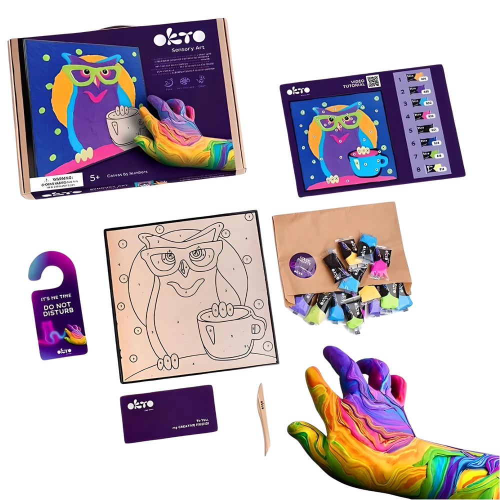 „OKTO 3D ARTISTIC KIT“ „pasidaryk pats“ modeliavimas ir tapyba „Pelėda“