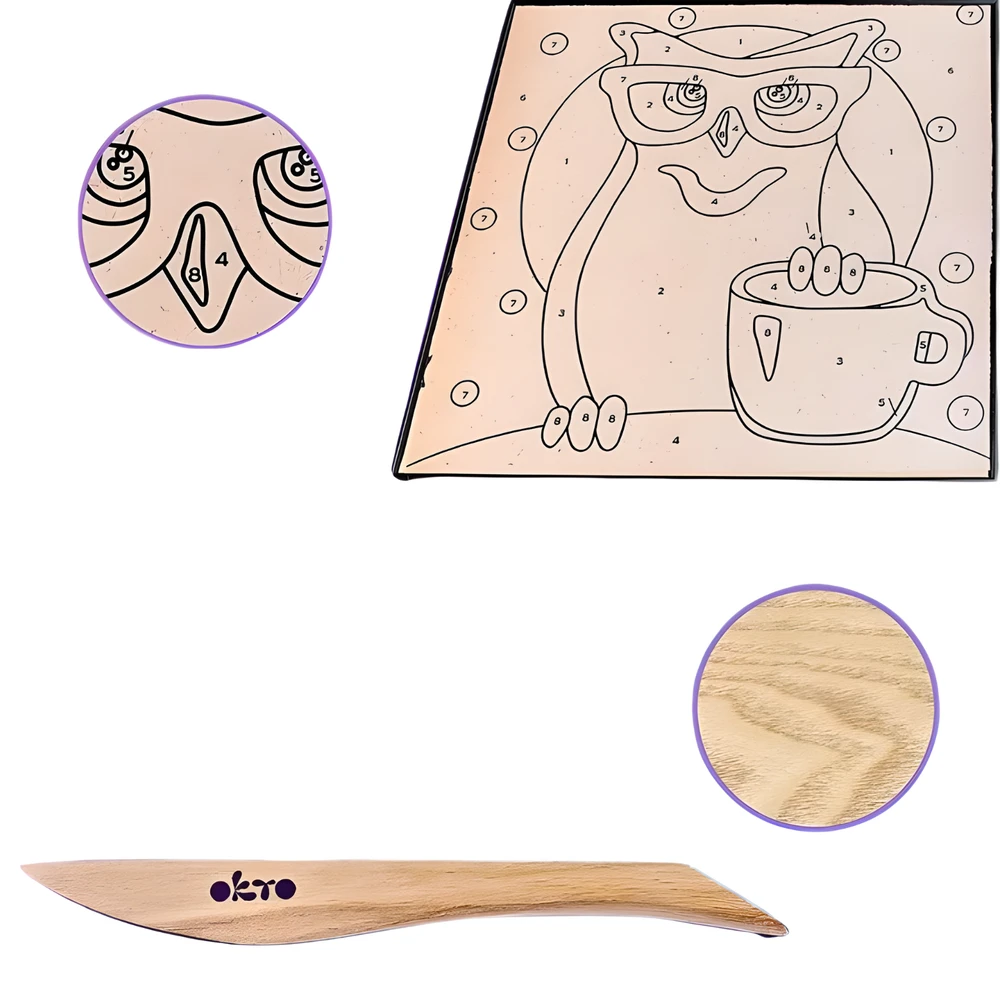 „OKTO 3D ARTISTIC KIT“ „pasidaryk pats“ modeliavimas ir tapyba „Pelėda“