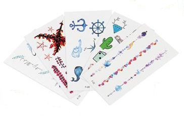 Lean Toys TATUiruočių rinkinys, Blizgančios tatuiruotės, lipdukai, POLIKAS, DOVANA 3 viename