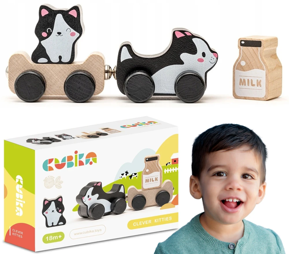 Cubika Medinis žaislas Protingi katinėliai