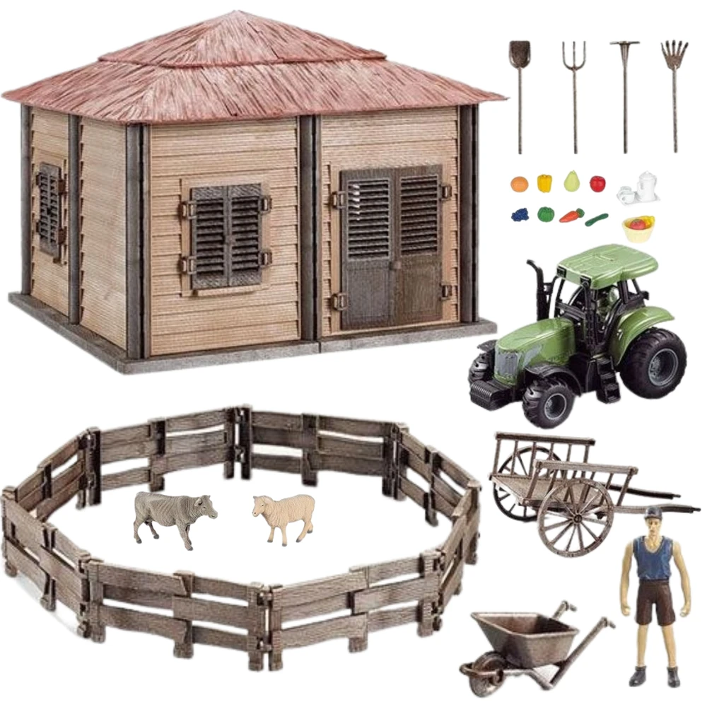ProNice SET FARM RANCH ŪKIO NAMAS ŪKININKAS GYVŪNAI ŪKIO TRAKTORIUS