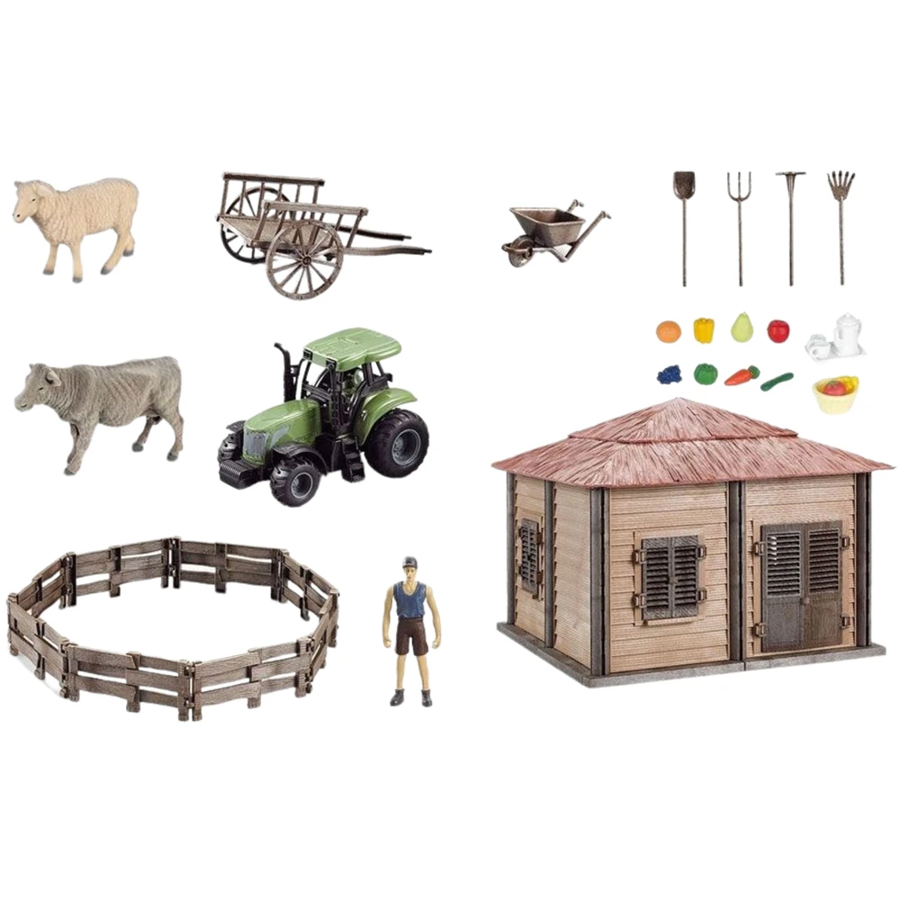 ProNice SET FARM RANCH ŪKIO NAMAS ŪKININKAS GYVŪNAI ŪKIO TRAKTORIUS