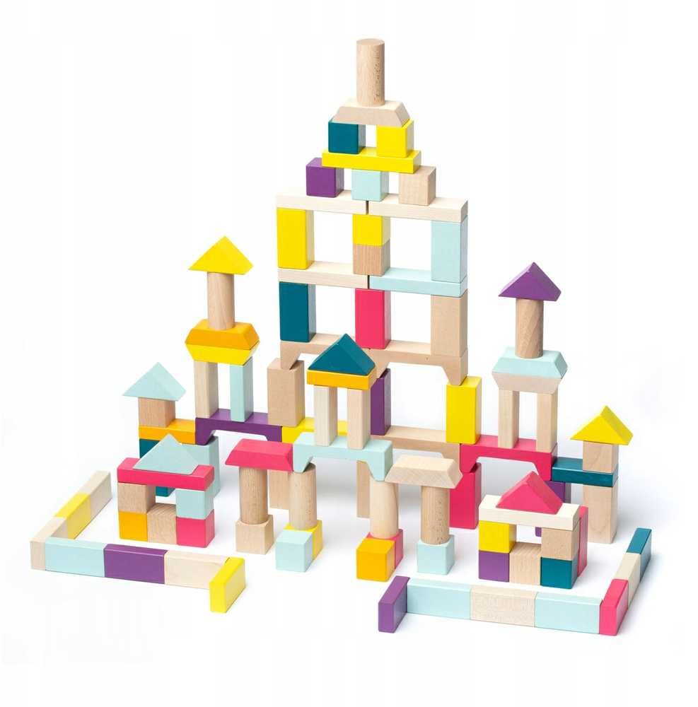 Cubika medinių kaladėlių rinkinys, 100vnt