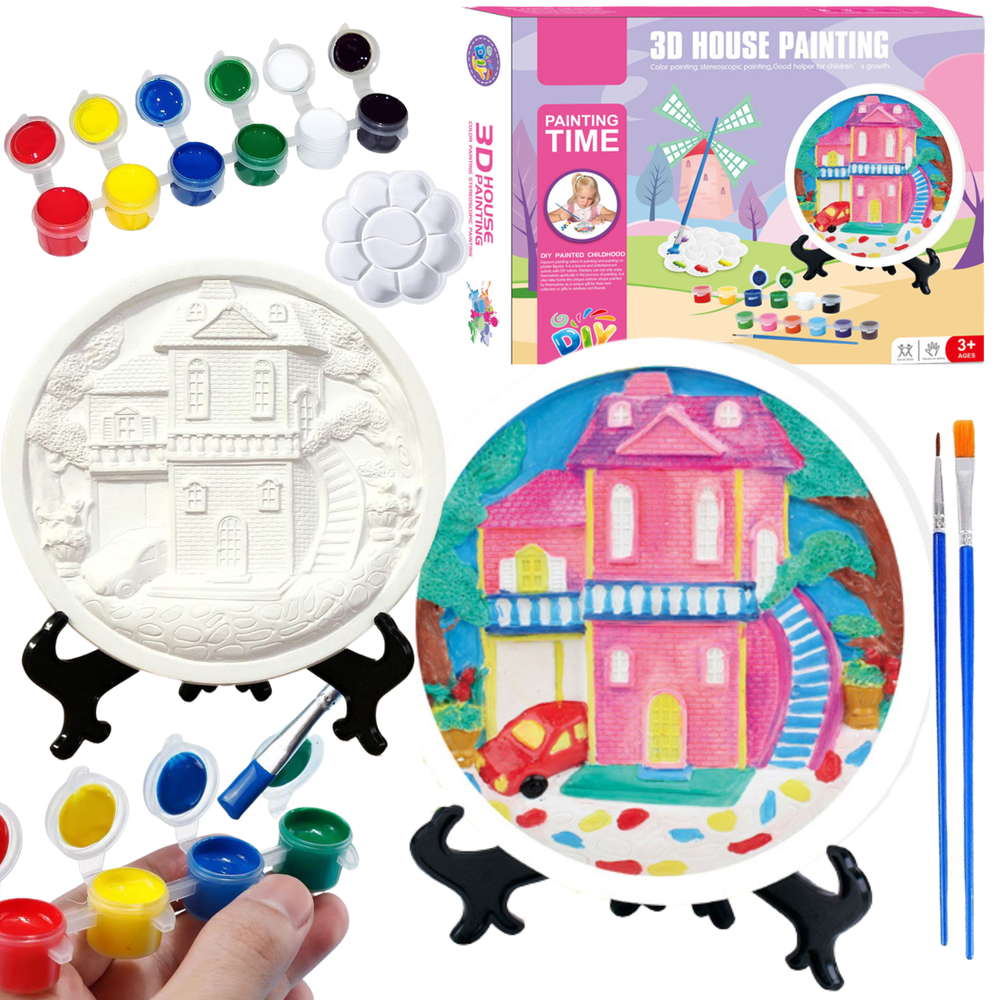 Pronice KŪRYBINIS MENINIS RINKINYS PAINT HOUSE DAŽAI GIPSAS MAŽAS 3D DAILINKAS