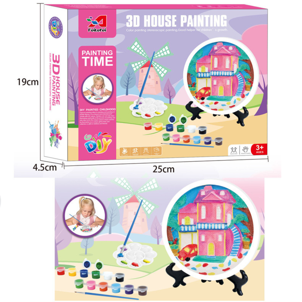 Pronice KŪRYBINIS MENINIS RINKINYS PAINT HOUSE DAŽAI GIPSAS MAŽAS 3D DAILINKAS