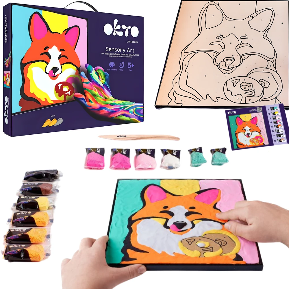 Okto Rinkinys KREATYWNY LISEK 3D Rinkinys ARTYSTYCZNY OBRAZ DO MALOWANIA CIASTOLINA