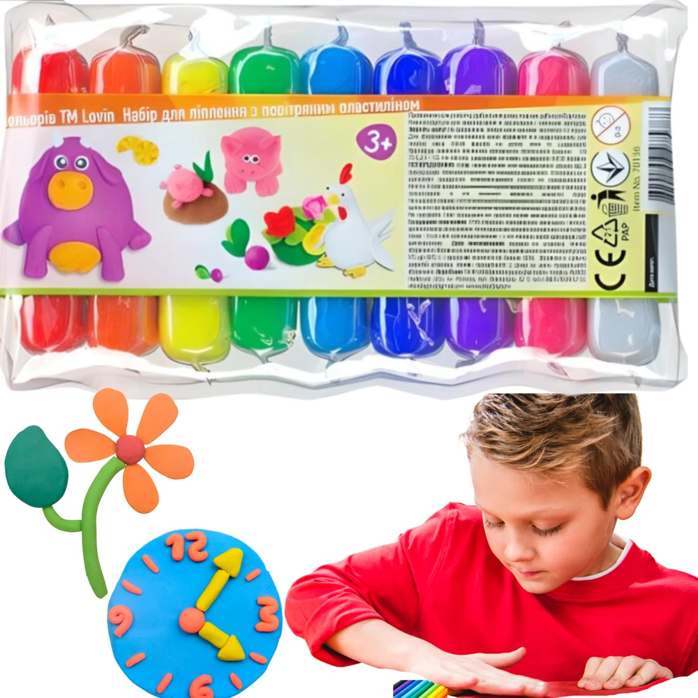 Plastilinas Lovin Air Ligh Clay ETC70136, įvairių spalvų
