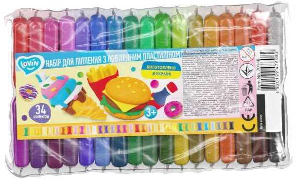 Pronice Lengvos žaidimo tešlos rinkinys 34 spalvų 258x165 mm Okto