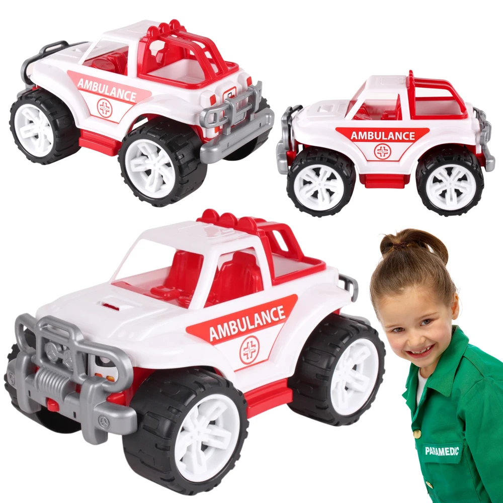 Technok Maksik Didelis plastikinis Greitosios pagalbos automobilis 35cm (3534)