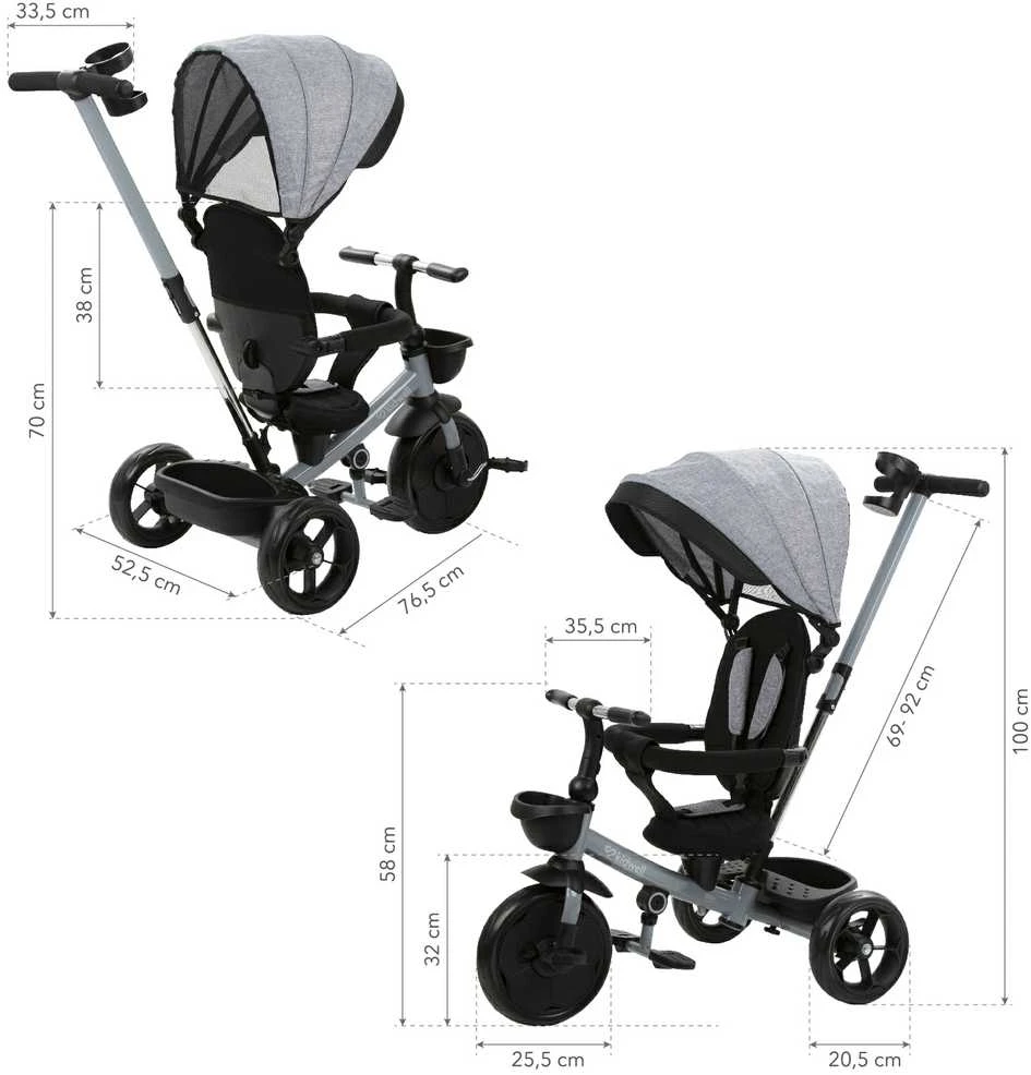 Triratukas Kidwell AXEL Titanium Pilkas
