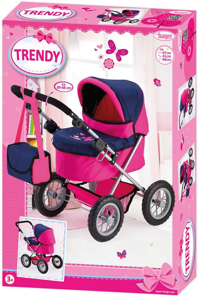 BAYER DESIGN LĖLIŲ VEŽIMĖLIS TRENDY, Rožinis