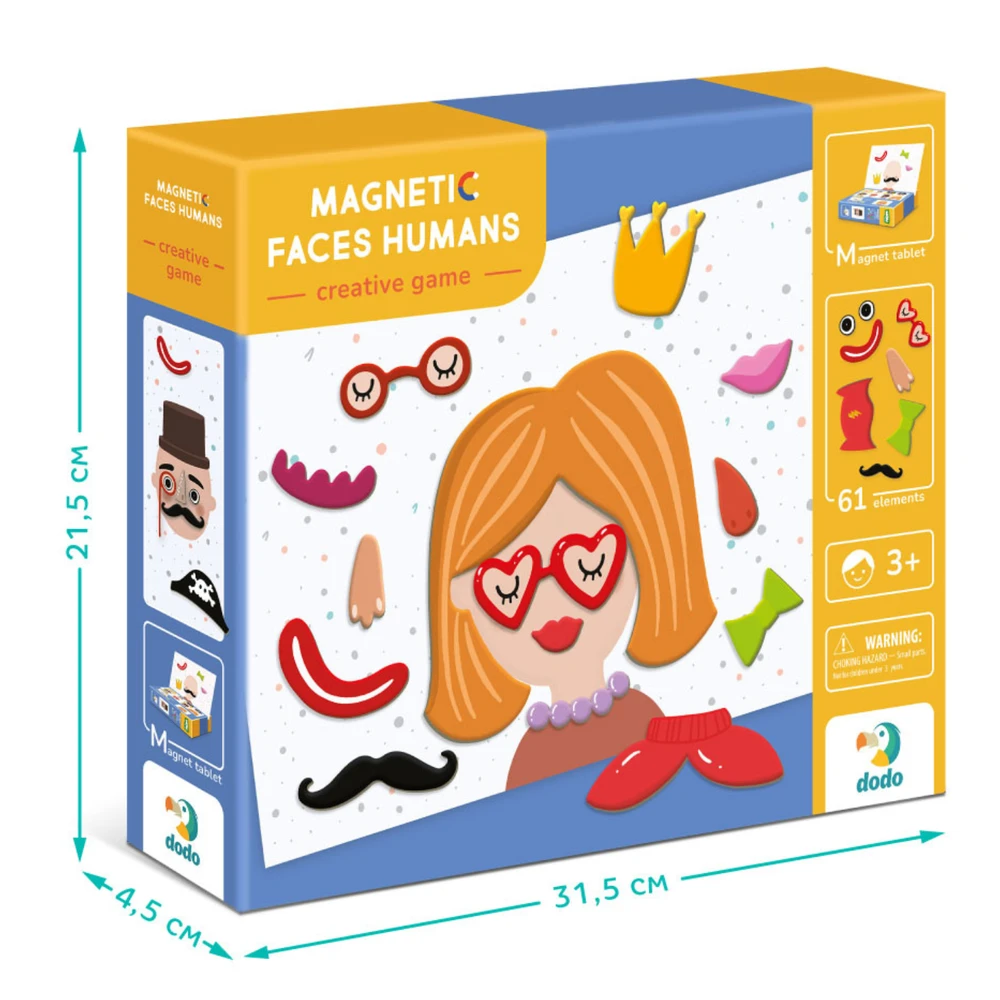 Dėlionė Dodo MON Magnetukų rinkinys Veidukai (61 el.)
