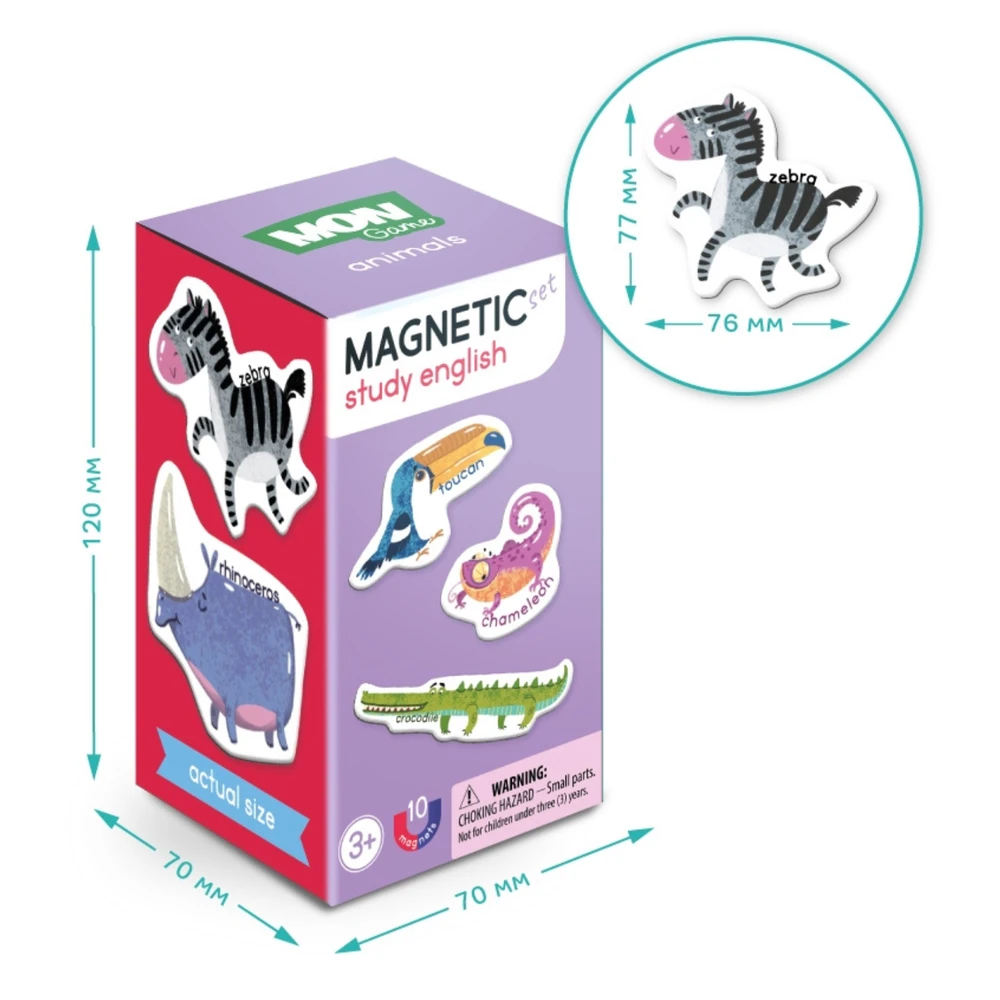 Dėlionė Dodo MON Magnetukų rinkinys Gyvūnai (10 el.)