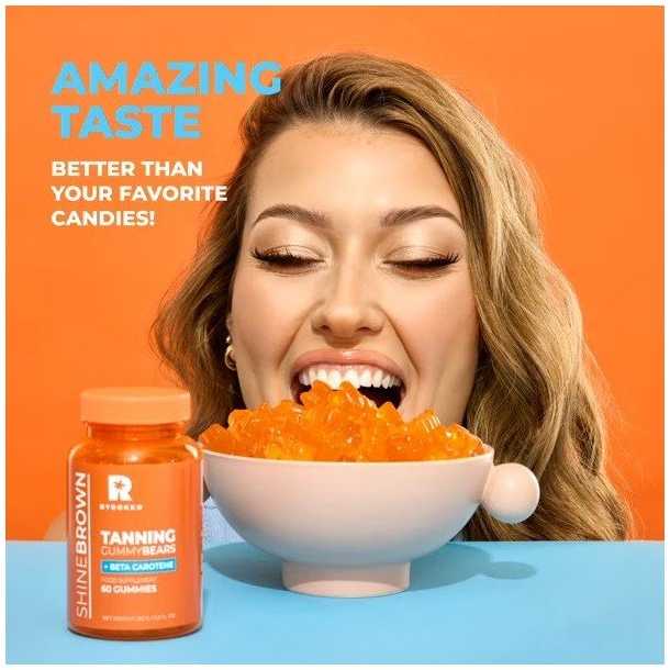 Įdegio Guminukai| Byrokko - Beta Carotene Tanning Gummies, 60vnt