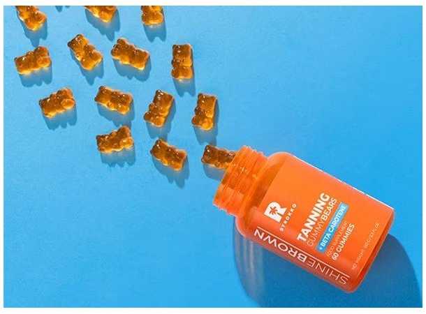 Įdegio Guminukai| Byrokko - Beta Carotene Tanning Gummies, 60vnt