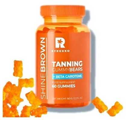 Įdegio Guminukai| Byrokko - Beta Carotene Tanning Gummies, 60vnt