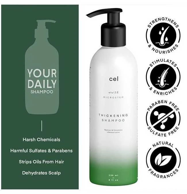CEL Microstem tankinantis plaukų šampūnas 235 ml