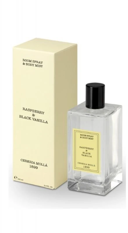 Cereria Molla RASPBERRY&BLACK VANILLA Namų purškiklis ir kūno dulksna, 100 ml