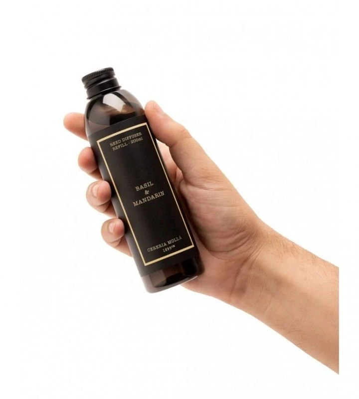 Cereria Mollá Basil & Mandarin namų kvapo papildymas 200 ml