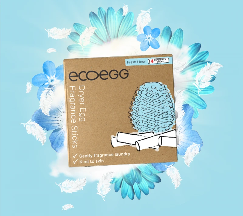 Ecoegg Dryer Eggs Fresh Linen kvapiųjų lazdelių papildymas džiovinimo kamuoliukams, 4 vnt.