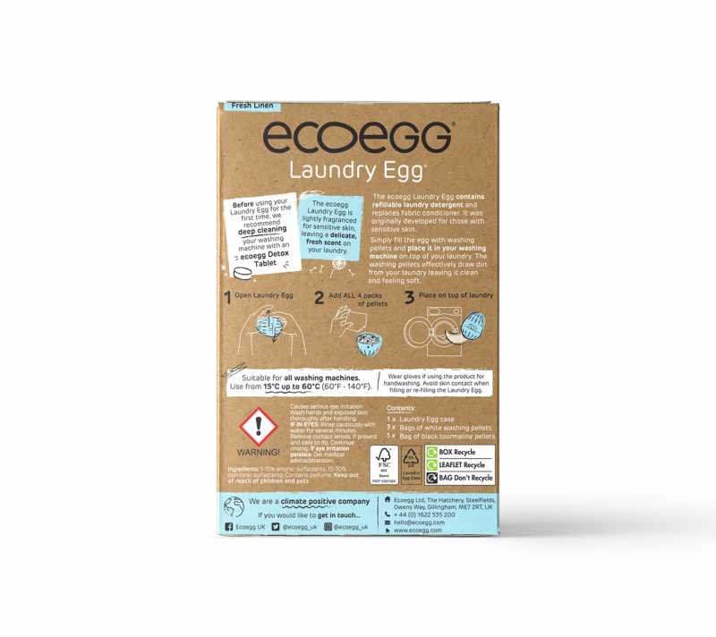 Usorteret "Ecoegg" Fresh Linen ekologiškas skalbimo kiaušinis, 70 skalbimų.