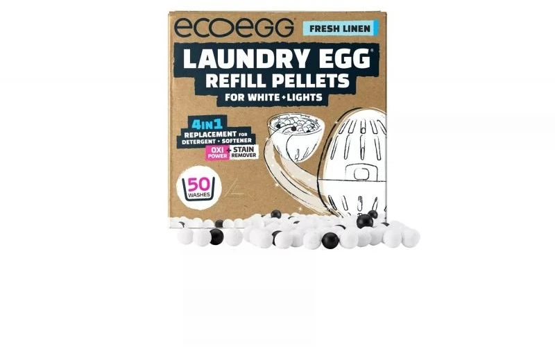Ecoegg Fresh Linen skalbimo kiaušinio papildymas baltiems ir šviesiems skalbiniams, 50 skalbimų