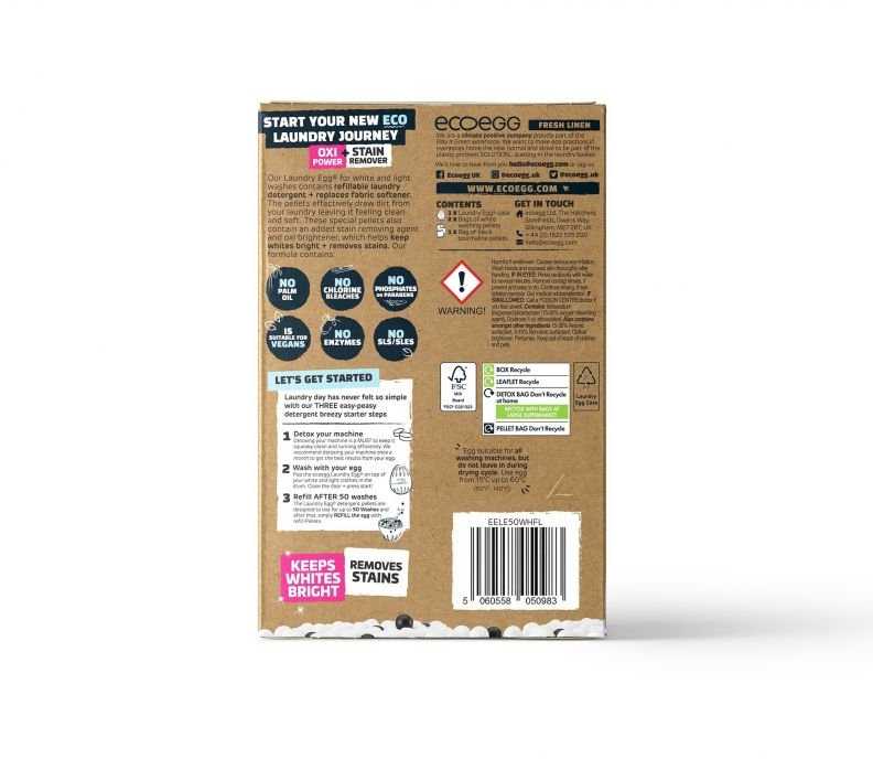 Ecoegg Fresh Linen skalbiklis baltiems ir šviesiems 50 skalbimų