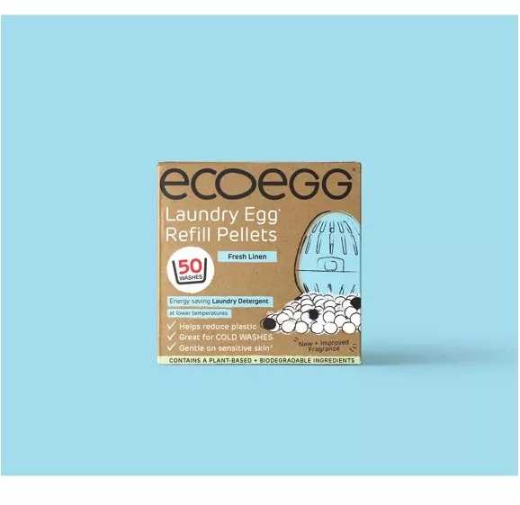 Usorteret Skalbimo kiaušinio papildymas| Ecoegg - Fresh Linen, 50 skalbimų.