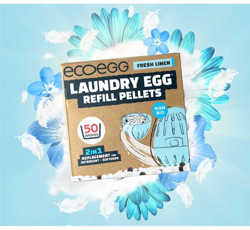 Usorteret Skalbimo kiaušinio papildymas| Ecoegg - Fresh Linen, 50 skalbimų.