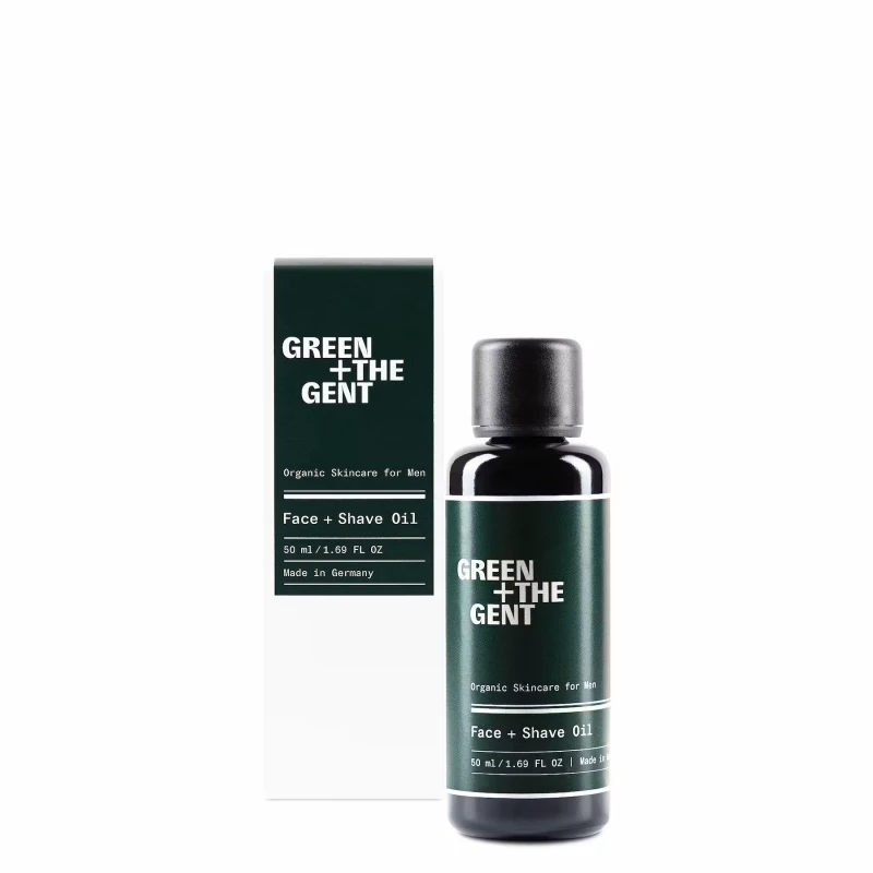 Green The Gent Žalias The Gent Žalias + The Gent Face + Shave Oil veido, skutimosi ir barzdos aliejus 50 ml
