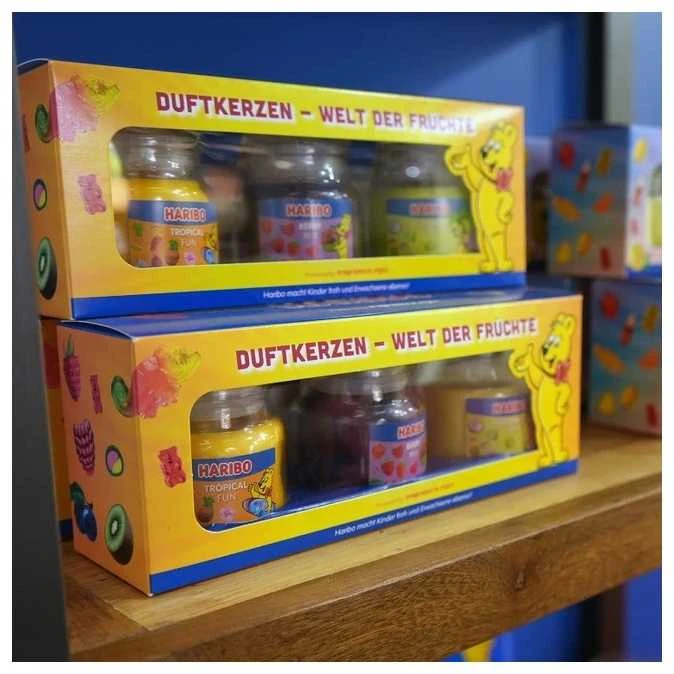 Haribo Duftkerzen Haribo žvakių rinkinys - Berry Mix, Coconut Lime, Tropical Fun - 3 x 85 g