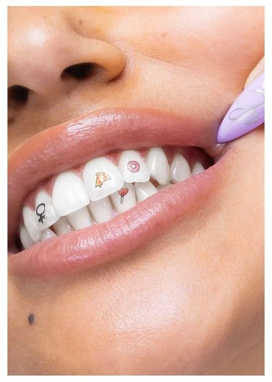 Dantų šepetėlis Hismile Smilestika laikinos dantų tatuiruotės 20 vnt