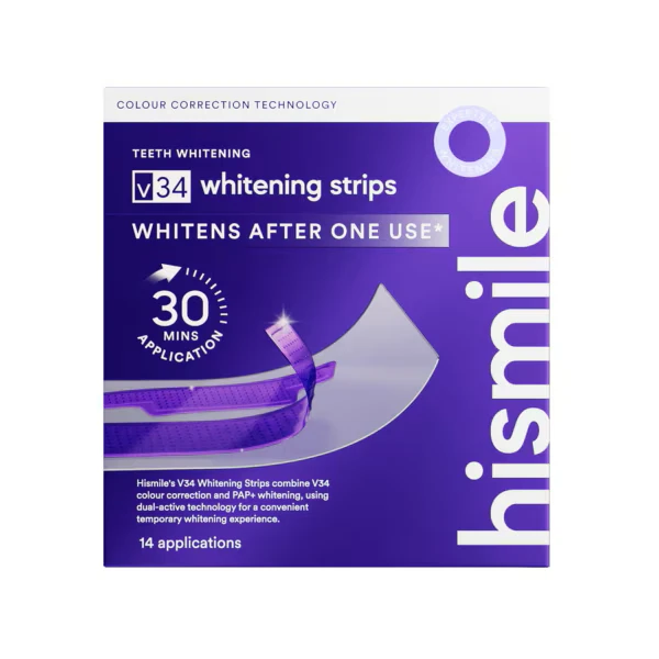 Dantų šepetėlis Hismile V34 Whitening Strips balinimo juostelės 14 vnt