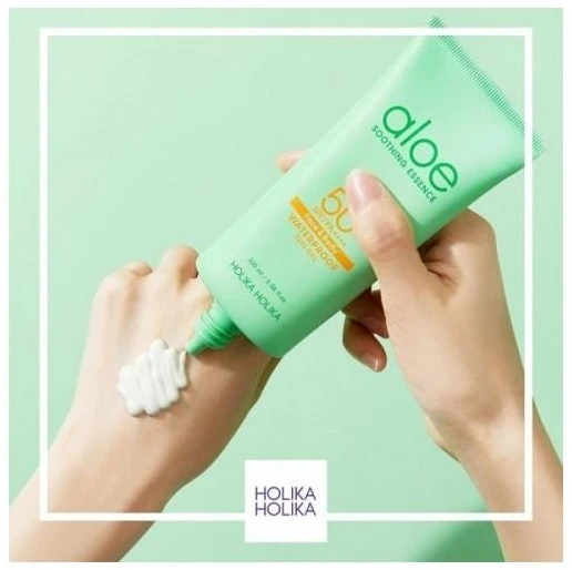 Holika Holika Aloe Atsparus vandeniui SPF50+ PA++++ vandeniui atsparus apsaugos nuo saulės kremas 70 ml