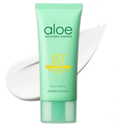 Holika Holika Aloe Atsparus vandeniui SPF50+ PA++++ vandeniui atsparus apsaugos nuo saulės kremas 70 ml