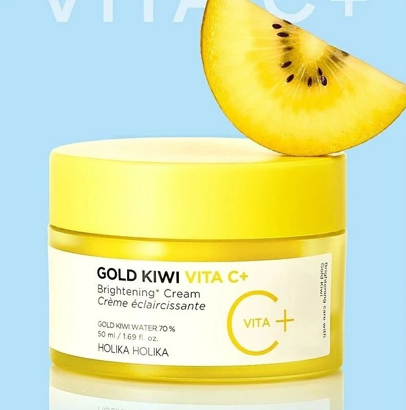 Holika Holika Gold Kiwi Vita C+ Brightening Kreminis šviesinantis veido kremas su vitaminu C 50 ml