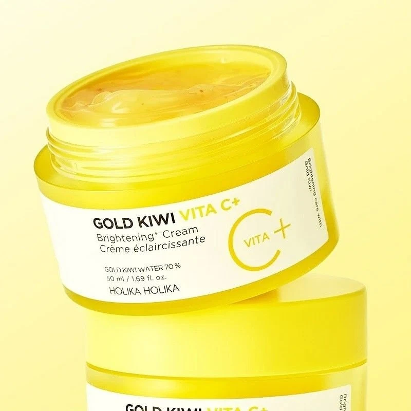 Holika Holika Gold Kiwi Vita C+ Brightening Kreminis šviesinantis veido kremas su vitaminu C 50 ml