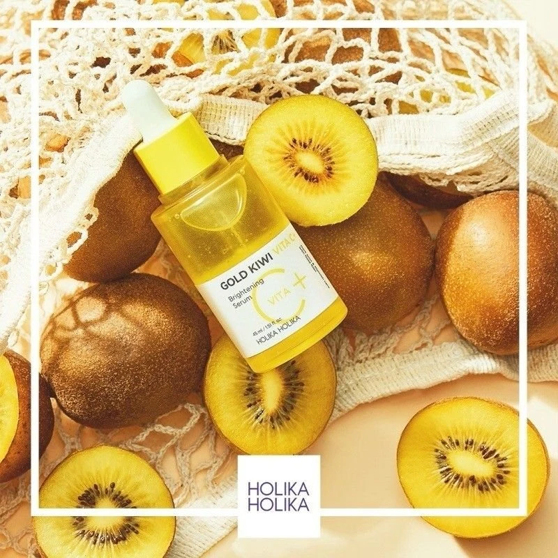 Holika Holika Gold Kiwi Vita C+ Brightening Serum šviesinantis veido serumas su vitaminu C 45 ml