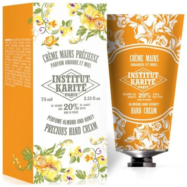 Institut Karité Shea Hand Kreminis Almond & Honey Hand Kreminis moterims, 75 ml